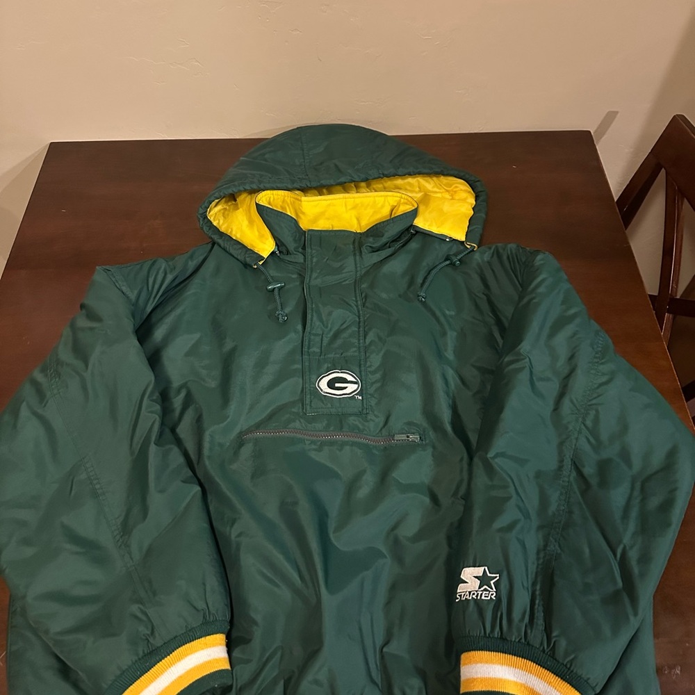 STARTER Dark Green and Yellow Hooded Jacket